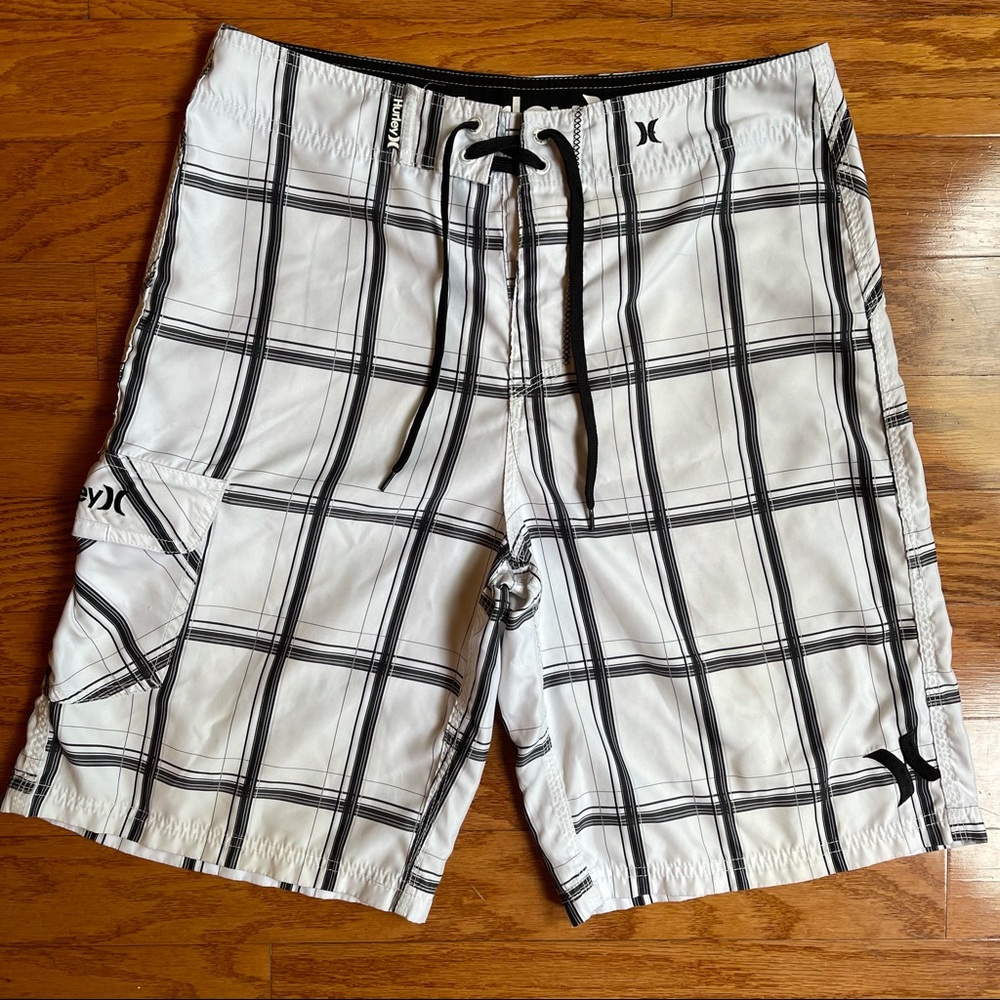 Hurley men’s black white swim trunks size 31